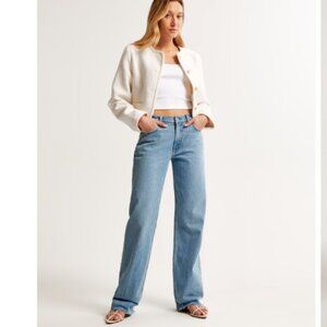 Abercrombie Vintage Comfort Stretch  Low Rise Baggy Jean Raw Hem Size 26